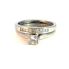 14K Yellow Gold Diamond Soldered Wedding Set 1.45 C.T.W. Size 7 8.7g